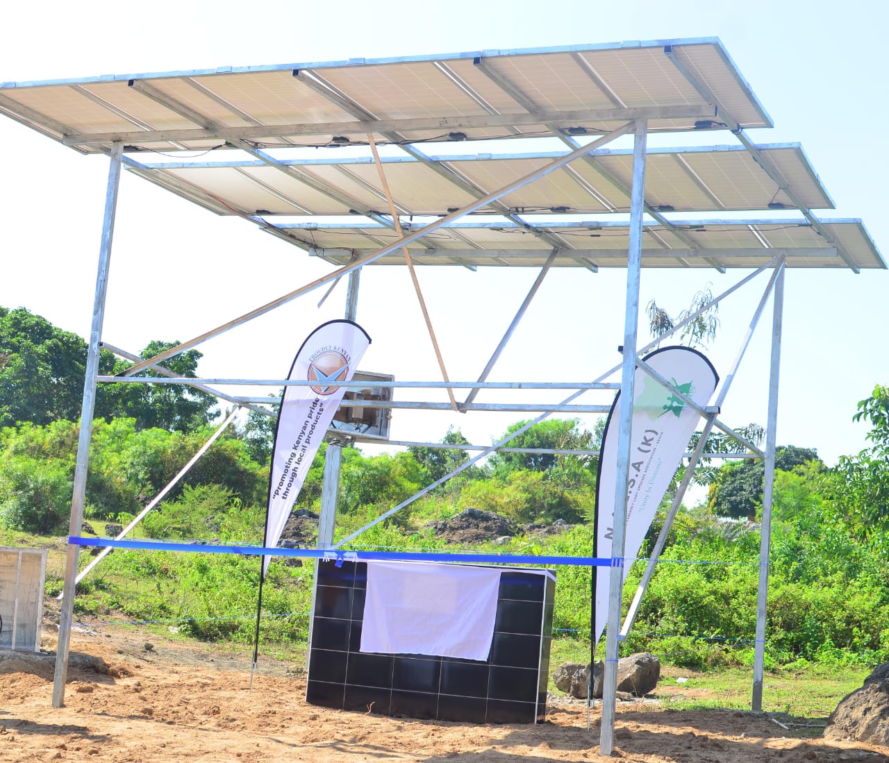 TERIA team distributing sanitary pads to students